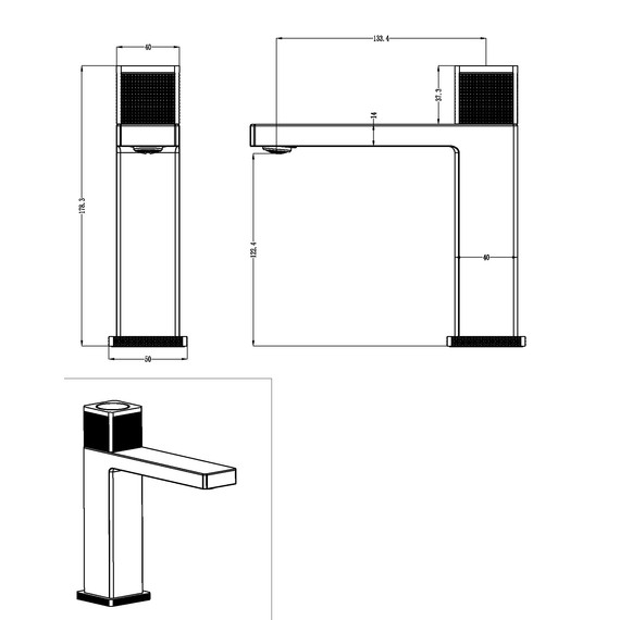Смеситель для раковины электронный Boheme Quad 159-BRB, брашированная бронза - фото 2