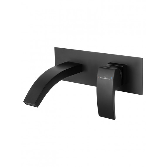 Смеситель для раковины настенный Wonzon & Woghand Fit WW-88869009-MB (со скрытой частью) чёрный - фото 