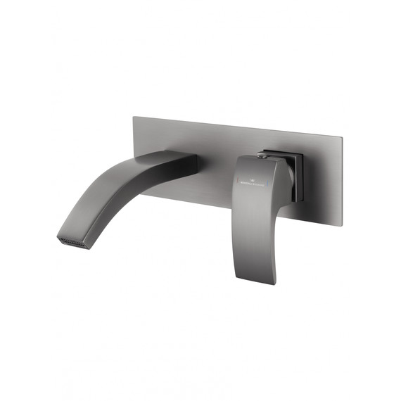 Смеситель для раковины настенный Wonzon & Woghand Fit WW-88869009-BGM (со скрытой частью) тёмный графит - фото 