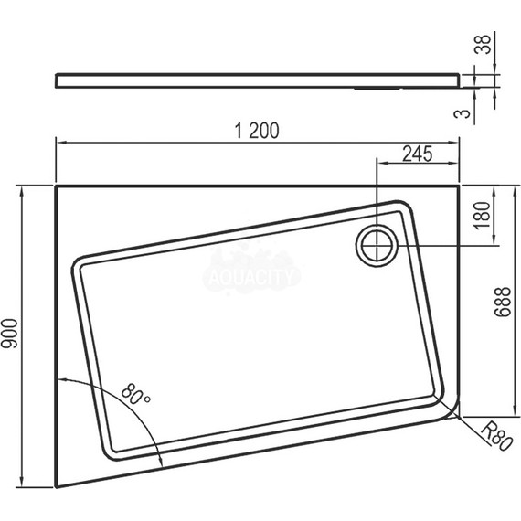 Поддон Ravak Asymetric Pro 120х90 см XA25G70101L - фото 5