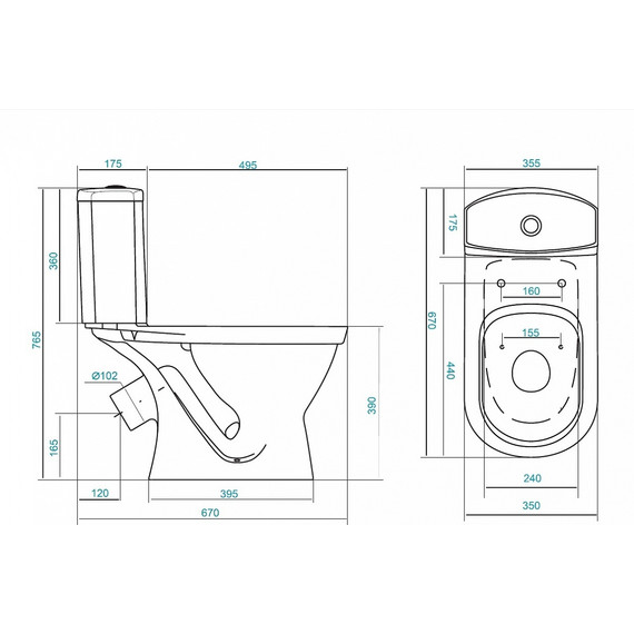 Унитаз-компакт Santek Алькор 1.WH30.2.196 с крышкой полипропилен - фото, картинка 4 Унитаз-компакт Santek Алькор 1.WH30.2.196 с крышкой полипропилен - фото 4