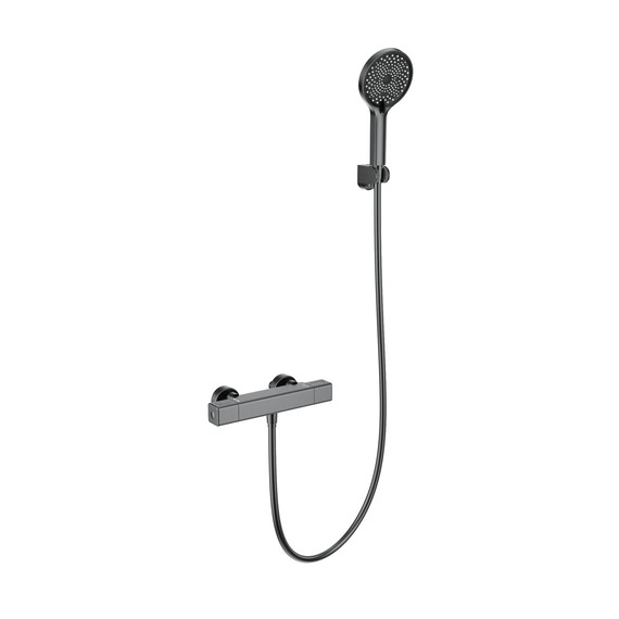 Смесители для душа с термостатом Wonzon & Woghand Stay WW-B2016-A-BGG, тёмный графит - фото 