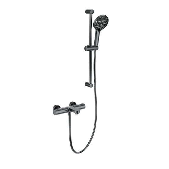 Смесители для ванны с термостатом Wonzon & Woghand WW-C2018-A-BGG, тёмный графит - фото 