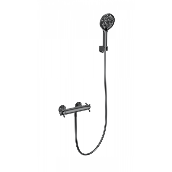 Смесители для душа с термостатом Wonzon & Woghand Strato WW-B2048-A-BGG, тёмный графит - фото 