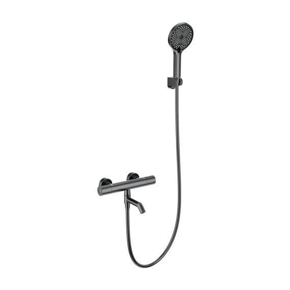 Смесители для ванны с термостатом Wonzon & Woghand Inn WW-B3013-A1-BGG, тёмный графит - фото 