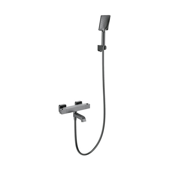 Смесители для ванны с термостатом Wonzon & Woghand Stay WW-B2026-A1-BGG, тёмный графит - фото 