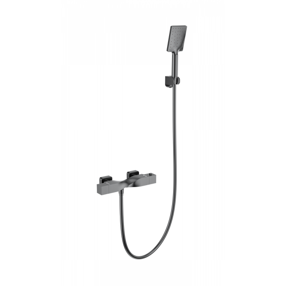 Смесители для душа с термостатом Wonzon & Woghand Twist WW-B2025-A-BGG, тёмный графит - фото 