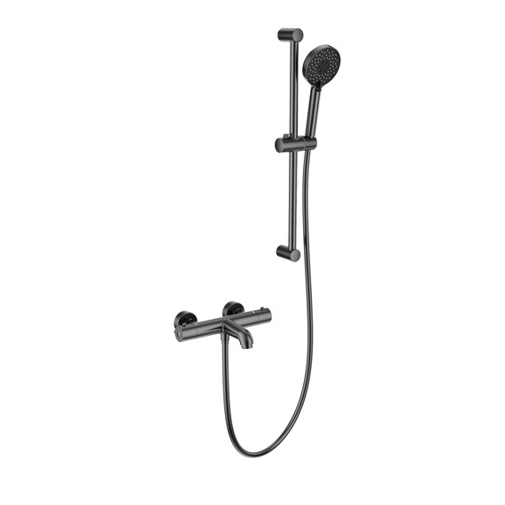 Смесители для ванны с термостатом Wonzon & Woghand WW-C2006-A-BGG, тёмный графит - фото 