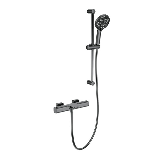 Смесители для ванны с термостатом Wonzon & Woghand Plate WW-C2017-A-BGG, тёмный графит - фото 