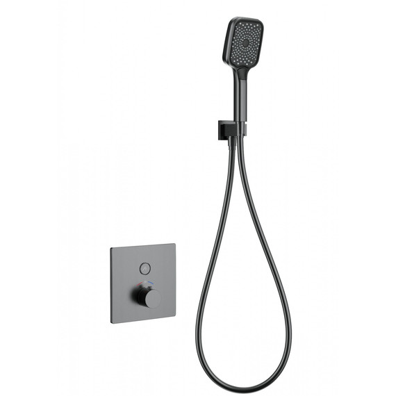 Смесители для душа с термостатом Wonzon & Woghand WW-D1017-B-BGG (со скрытой частью) тёмный графит - фото 