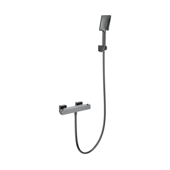 Смесители для душа с термостатом Wonzon & Woghand WW-B2026-A-BGG, тёмный графит - фото 