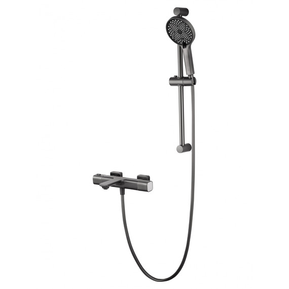 Смесители для ванны с термостатом Wonzon & Woghand Solid WW-C2011-A-BGG, тёмный графит - фото 