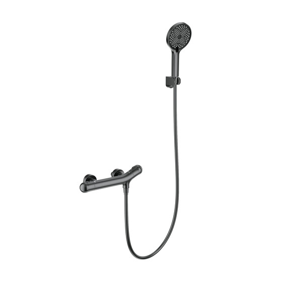 Смесители для душа с термостатом Wonzon & Woghand T-1000 WW-B2057-A-BGG, тёмный графит - фото 