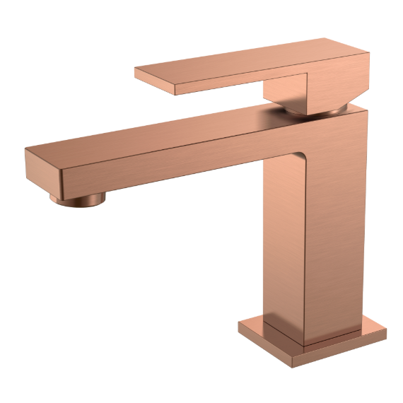 Смеситель для раковины Boheme Qubic 471-CB, брашированная медь - фото 