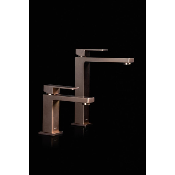Смеситель для раковины высокий Boheme Qubic 472-BRB, брашированная бронза - фото 3