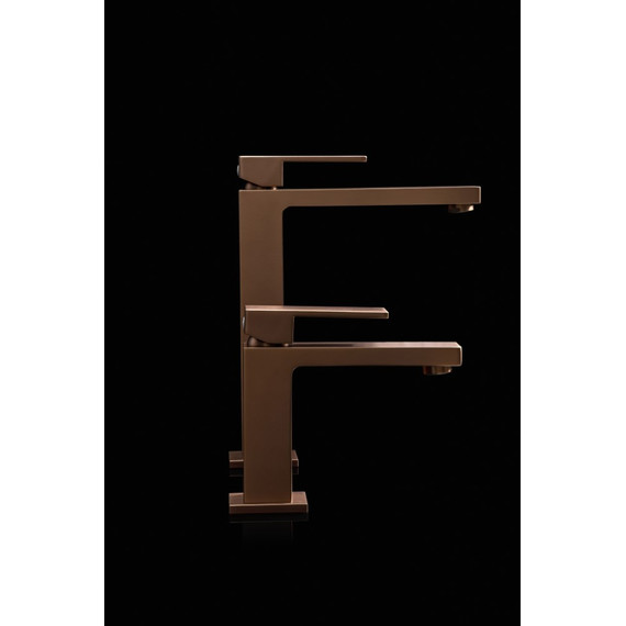 Смеситель для раковины высокий Boheme Qubic 472-BRB, брашированная бронза - фото 5