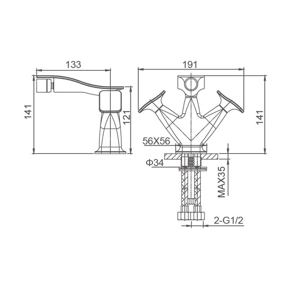 Смеситель для биде Wonzon & Woghand Shakespeare WW-655001-DG, золото - фото 6