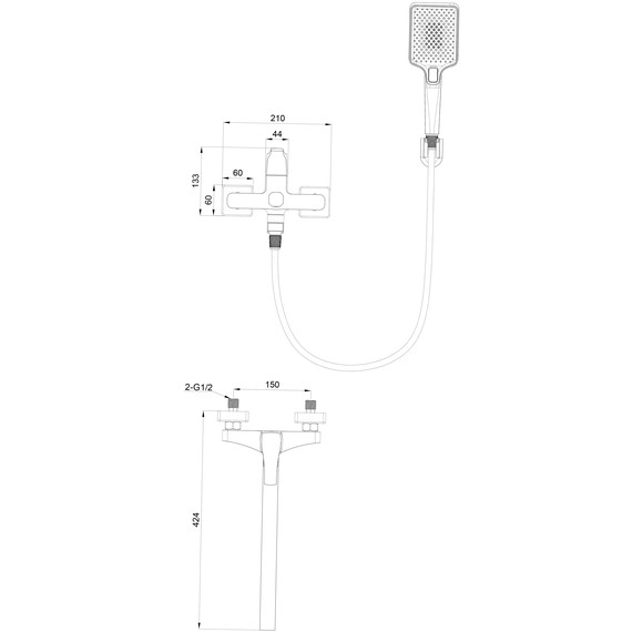 Смесители для ванны Wonzon & Woghand Flex WW-639906-MB, чёрный - фото 7