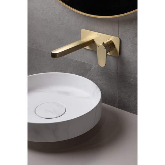 Смеситель для раковины настенный Boheme Spectre 455-MG (со скрытой частью) золото матовое - фото 3