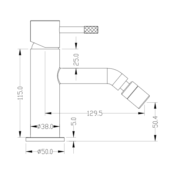 Смеситель для биде Boheme Uno 466-CB, брашированная медь - фото 2