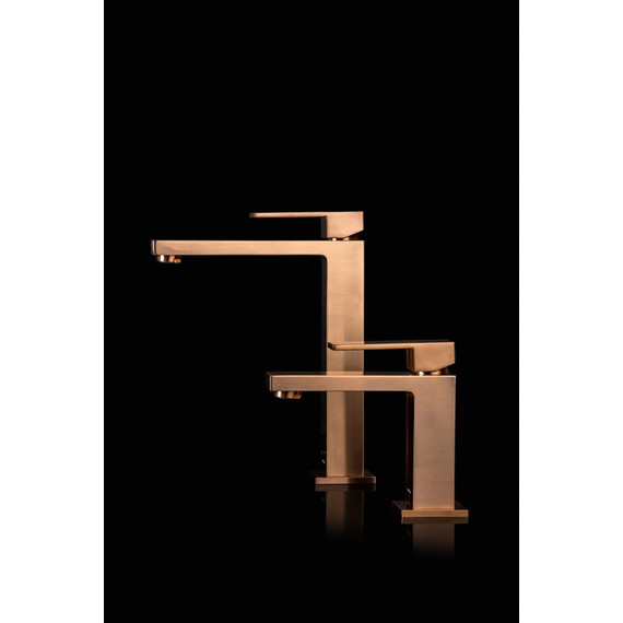 Смеситель для раковины высокий Boheme Qubic 472-CB, брашированная медь - фото 3