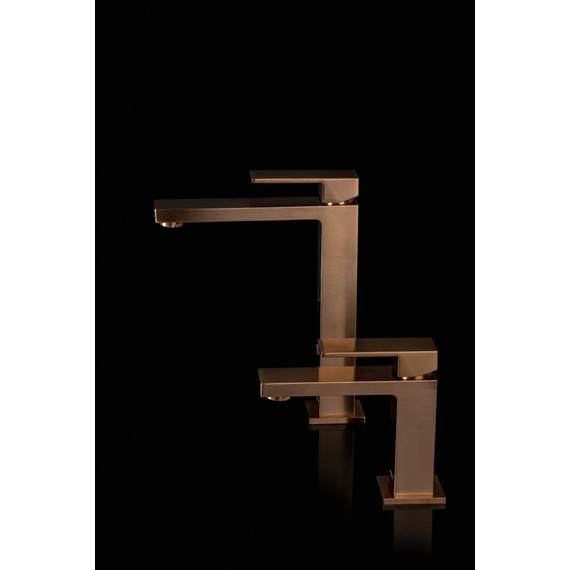 Смеситель для раковины высокий Boheme Qubic 472-CB, брашированная медь - фото 4