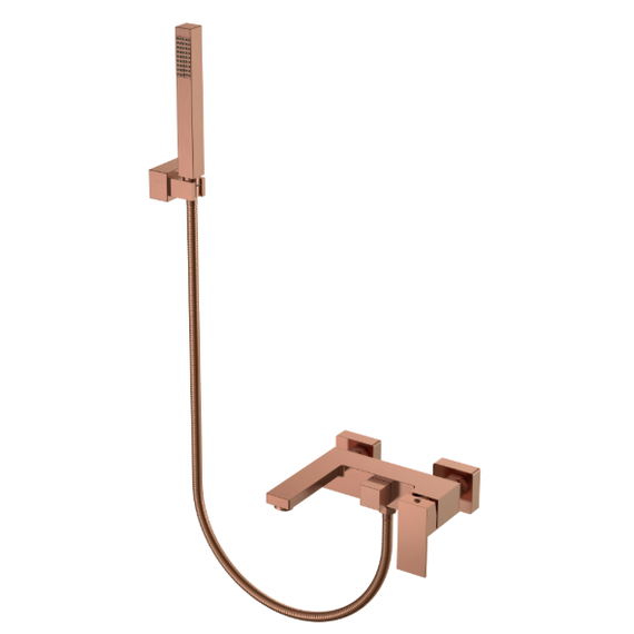 Смеситель для ванны Boheme Qubic 473-CB, брашированная медь - фото 