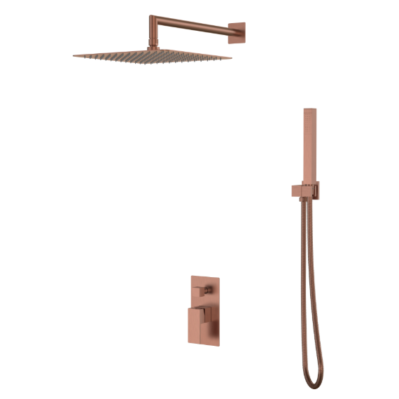 Душевая система для душа Boheme Qubic 474-3-BRB (со скрытой частью) брашированная бронза - фото 