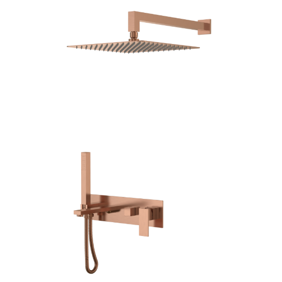 Душевая система для ванны Boheme Qubic 474-CB (со скрытой частью) брашированная медь - фото 