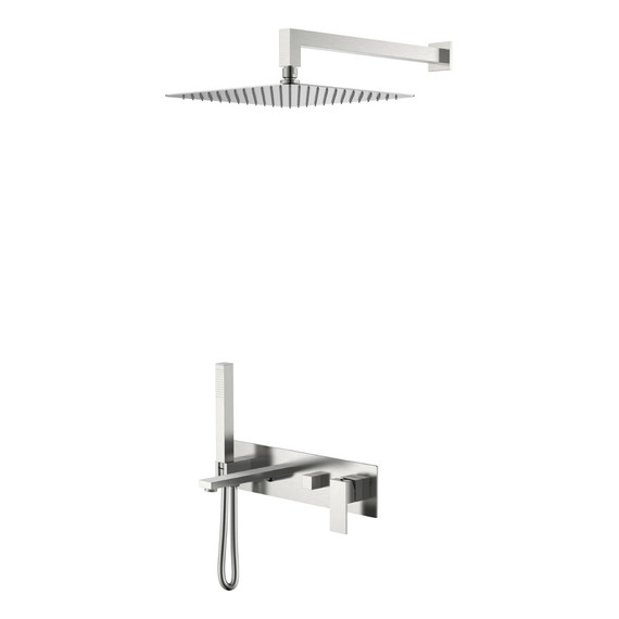 Душевая система для ванны Boheme Qubic 474-NB (со скрытой частью) никель - фото 