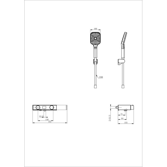 Смесители для ванны Wonzon & Woghand Shelf WW-B2551-MW, белый - фото 2
