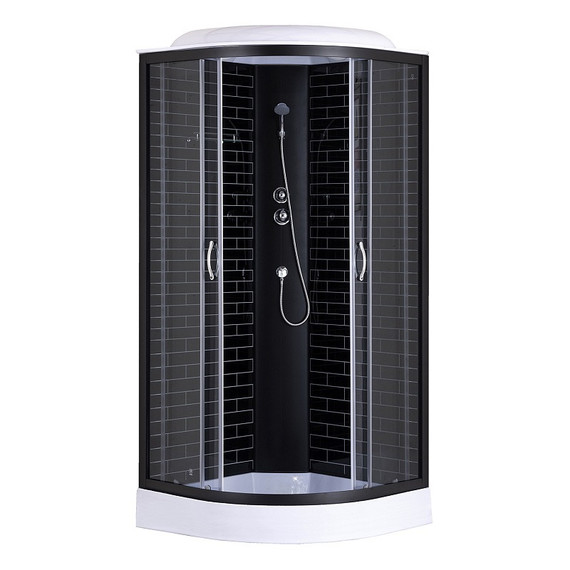 Душевая кабина Loranto 80x80 см CS-6680 13GB 80, чёрный/прозрачное - фото 