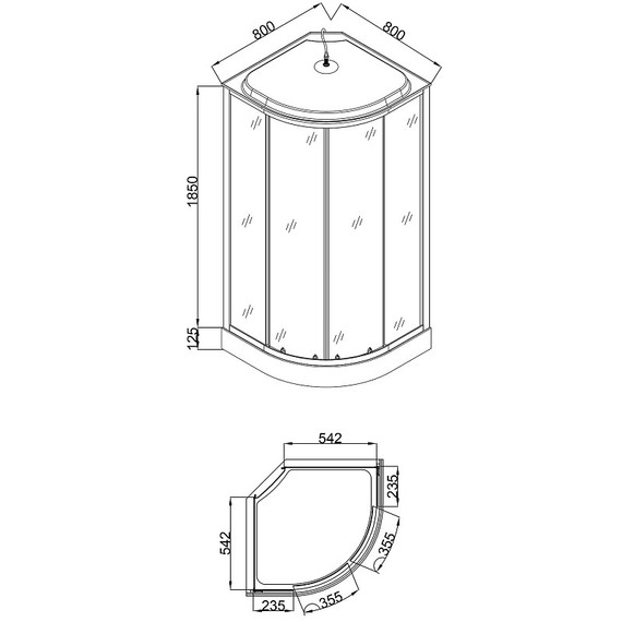 Душевая кабина Loranto 80x80 см CS-6680 13GB 80, чёрный/прозрачное - фото 3
