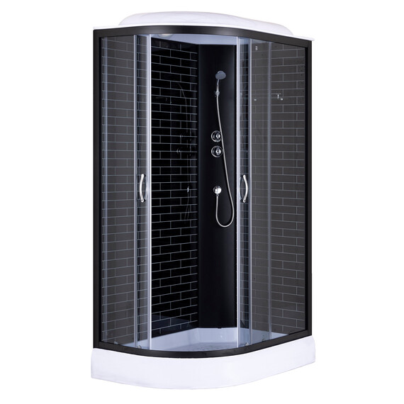 Душевая кабина Loranto 120x80 см CS-66120-13R GB 120,  чёрный/прозрачное - фото 