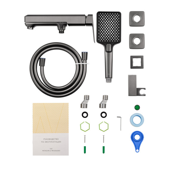 Смесители для ванны Wonzon & Woghand Diamond WW-88639011-BGM, тёмный графит - фото 7