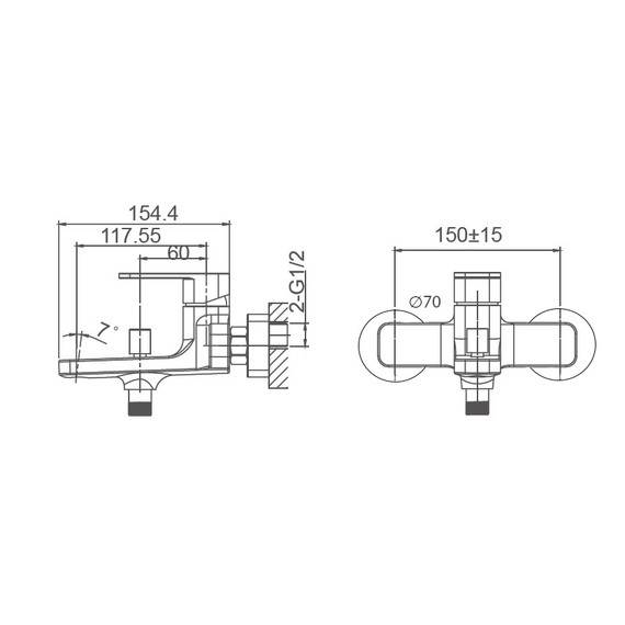 Смесители для ванны Wonzon & Woghand Arnie WW-693101-MB, чёрный - фото 5