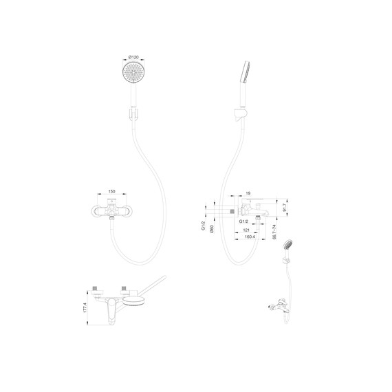 Смесители для ванны Wonzon & Woghand Alfa WW-AE3204-CR - фото 8