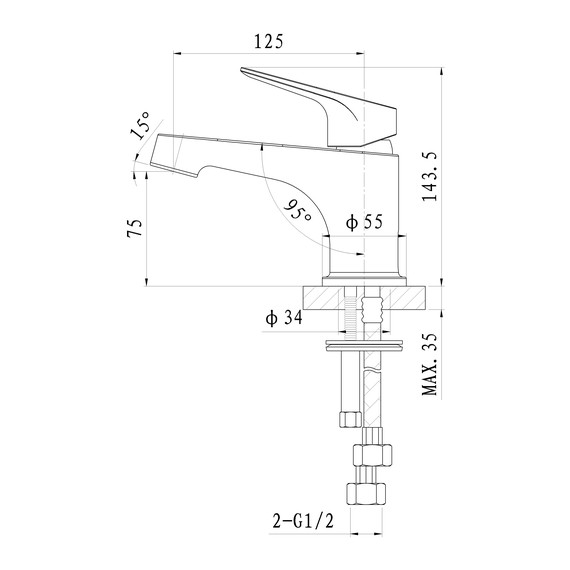 Смесители для раковины Wonzon & Woghand Balance WW-051101-CR - фото 6