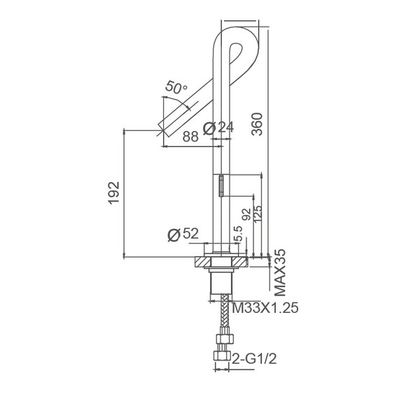 Смесители для раковины Wonzon & Woghand Loop WW-112-00-508, чёрный - фото 5