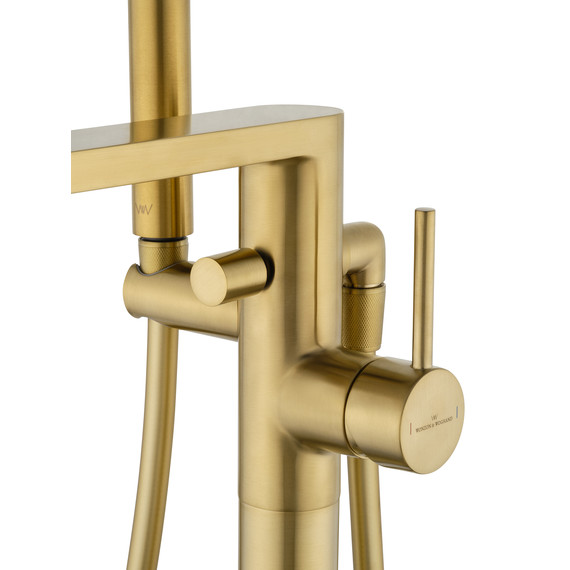 Смеситель для ванны напольный Wonzon & Woghand Stick WW-88649901-BG, золото - фото 5