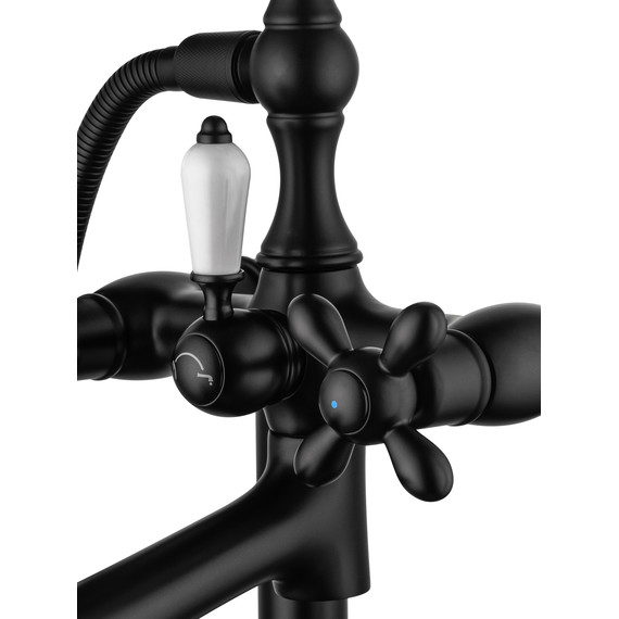 Смеситель для ванны напольный Wonzon & Woghand Retro WW-88649020-MB, чёрный - фото 3