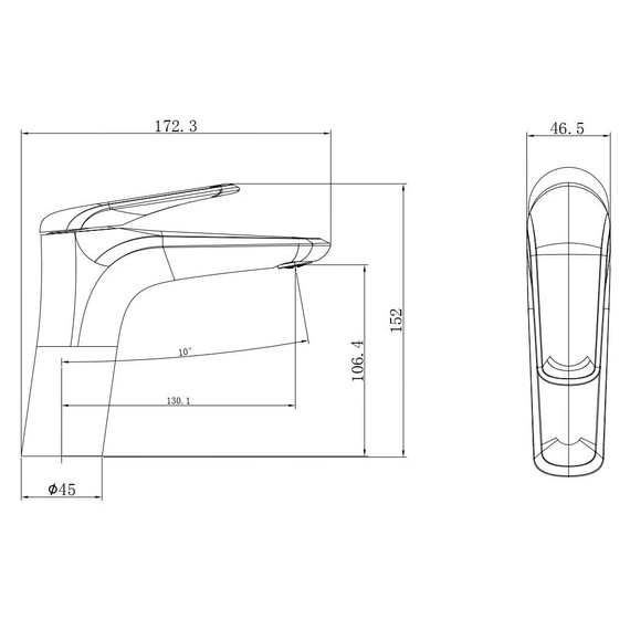 Смесители для раковины Wonzon & Woghand Elbe WW-A41222-MB, чёрный - фото 5
