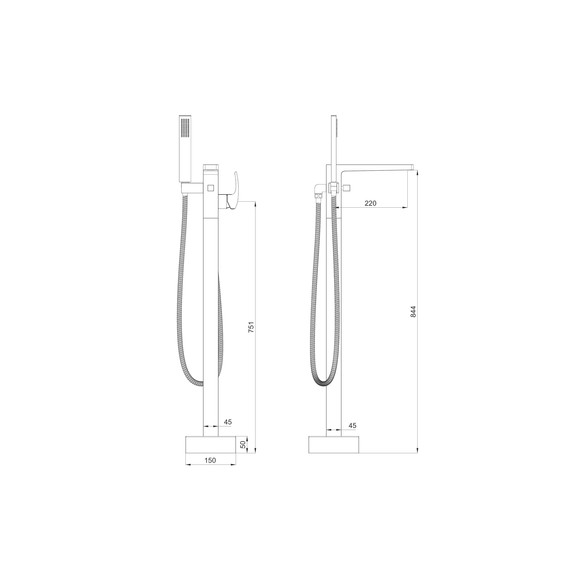 Смеситель для ванны напольный Wonzon & Woghand Fit WW-88649009-CR - фото 7