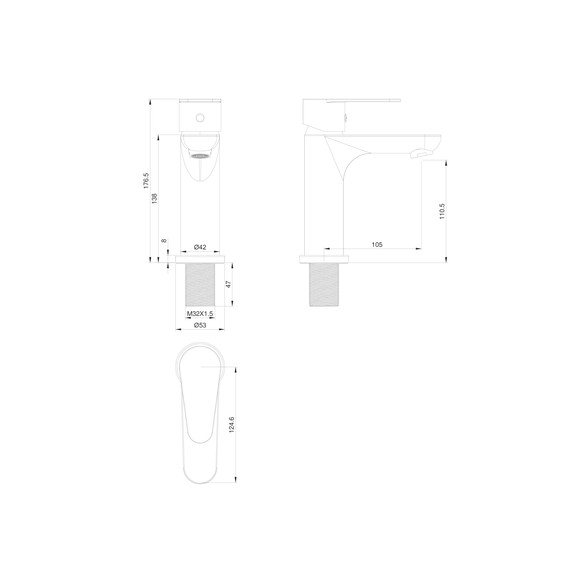 Смесители для раковины Wonzon & Woghand Alfa WW-A40202-MB, чёрный - фото 6