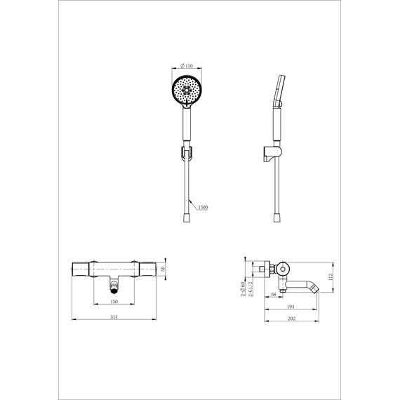 Смесители для ванны с термостатом Wonzon & Woghand Inn WW-A2006-A1-MW, белый - фото 2
