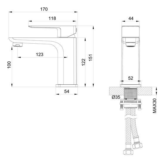 Смесители для раковины Wonzon & Woghand Edge WW-88139003-MB, чёрный - фото 6