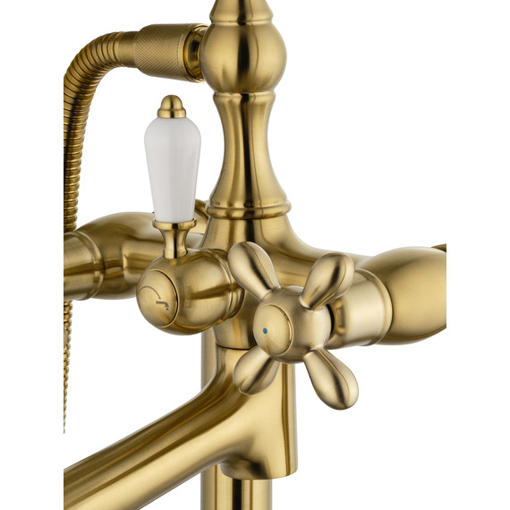 Смеситель для ванны напольный Wonzon & Woghand Retro WW-88649020-BG, золото - фото 3