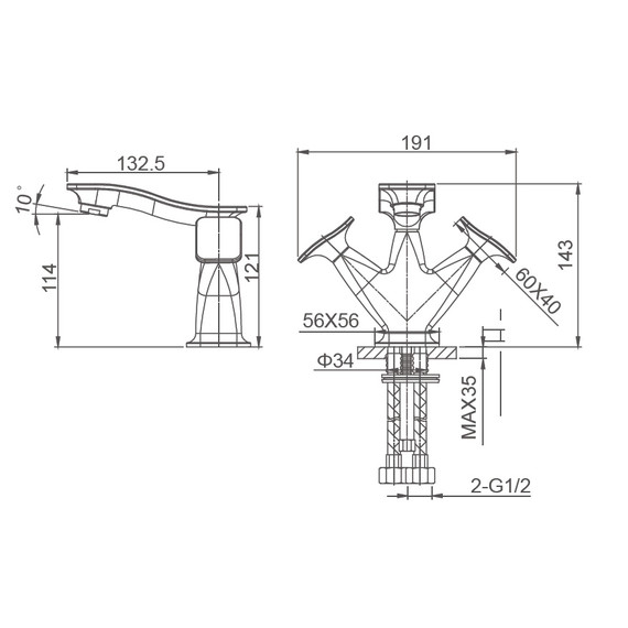 Смесители для раковины Wonzon & Woghand Shakespeare WW-651101-DG, золото - фото 8