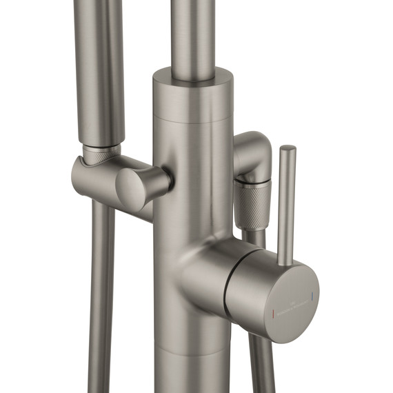 Смеситель для ванны напольный Wonzon & Woghand Stick WW-88649017-BN, никель - фото 4