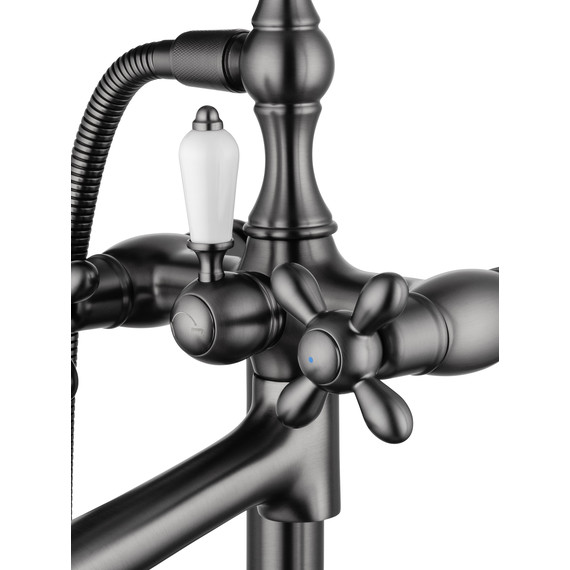 Смеситель для ванны напольный Wonzon & Woghand Retro WW-88649020-BGM, тёмный графит - фото 3